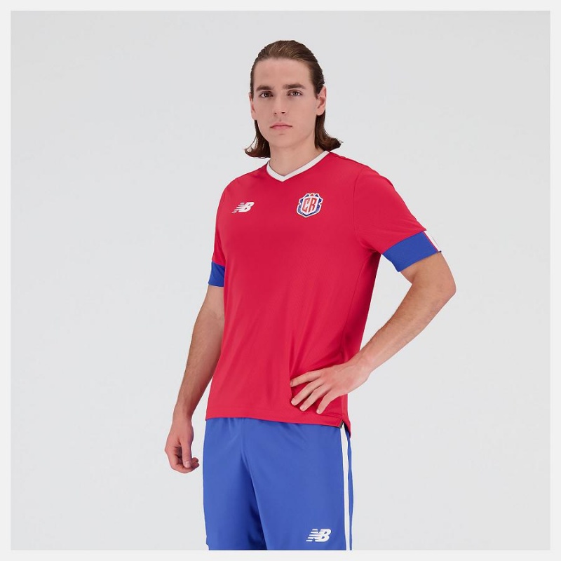 Tops New Balance Comprar Online Costa Rica Home Sleeve Jersey Hombre Rojas Azules